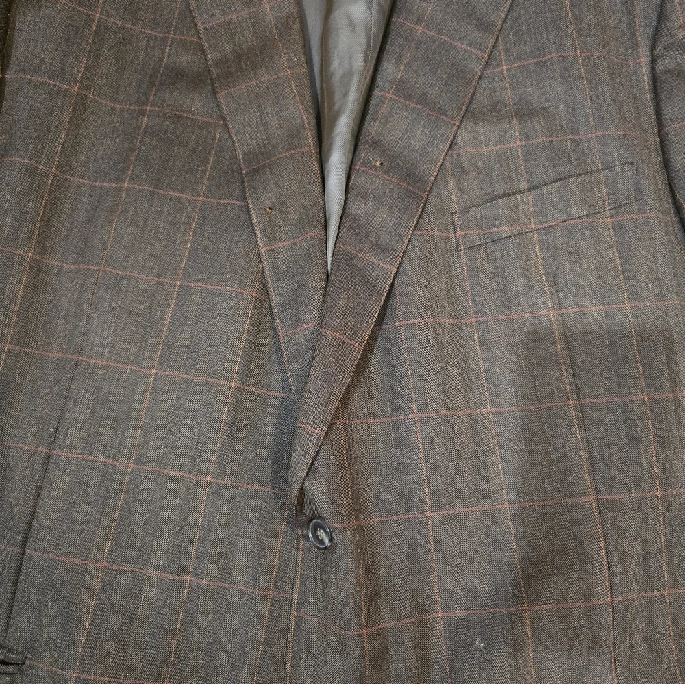 Ermenegildo Zegna Trofeo Brown Plaid Blazer Suit Jacket Wool 58L $1500 Retail